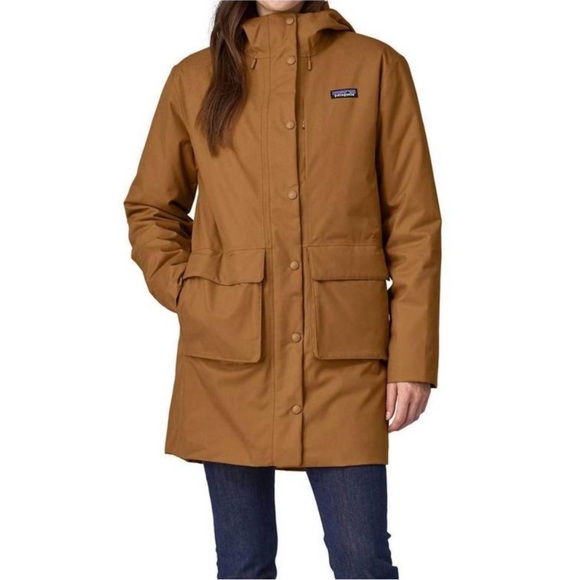 Patagonia Pine Bank 3-in-1 Parka Waterproof Hooded Insulated Nest Brown S EUC - Picture 1 of 9